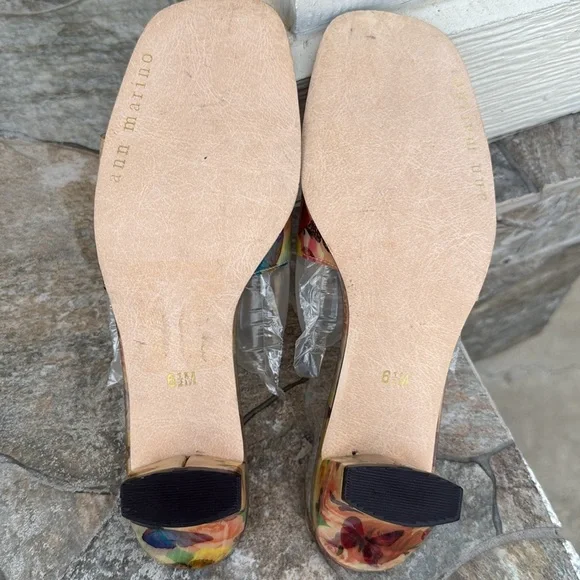 Ann Marino Vitage Holographic Butterfly Rose Open Toe Heeled Sandal - Picture 4 of 5